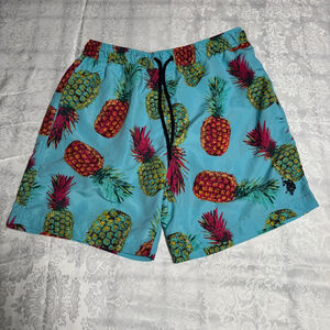 Men's U.S. Polo Assn. Blue Red Pineapple Print Swim Trunks L #109